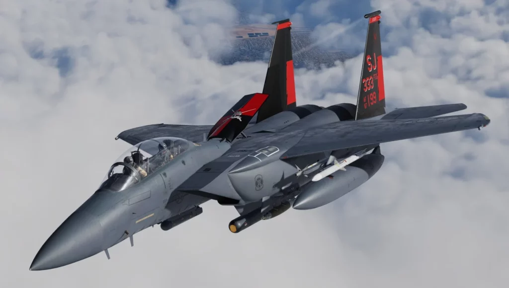 DCS World informace k předběžnému přístupu F-15E, La-7 startovací procedura a Sniper pod pro F-16 1 dcs f 15e liveries 02