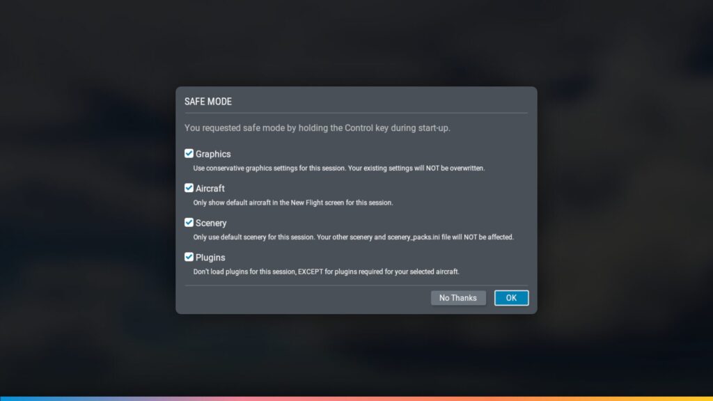 X-Plane přináší spoustu novinek v aktualizaci 12.1.4 16 xp12.1.4 safe mode